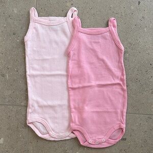 EUC Petit Bateau Pink Baby Onesies Size 6m/67cm